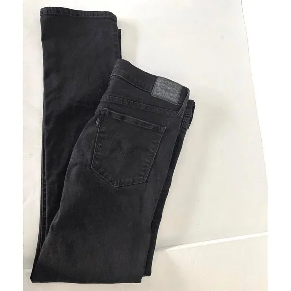 Indie Sleaze Levi’s 312 Jeans Black W30 L30 Slim Mid Rise Stretch Classic Rebel - Picture 2 of 16